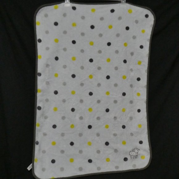 GEORGE polka dot baby Lamb Blanket with Applique - Picture 1 of 13